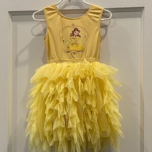 Disney Princess Belle Tutu Dress Costume Girls Size 5T Yellow Beauty & the Beast